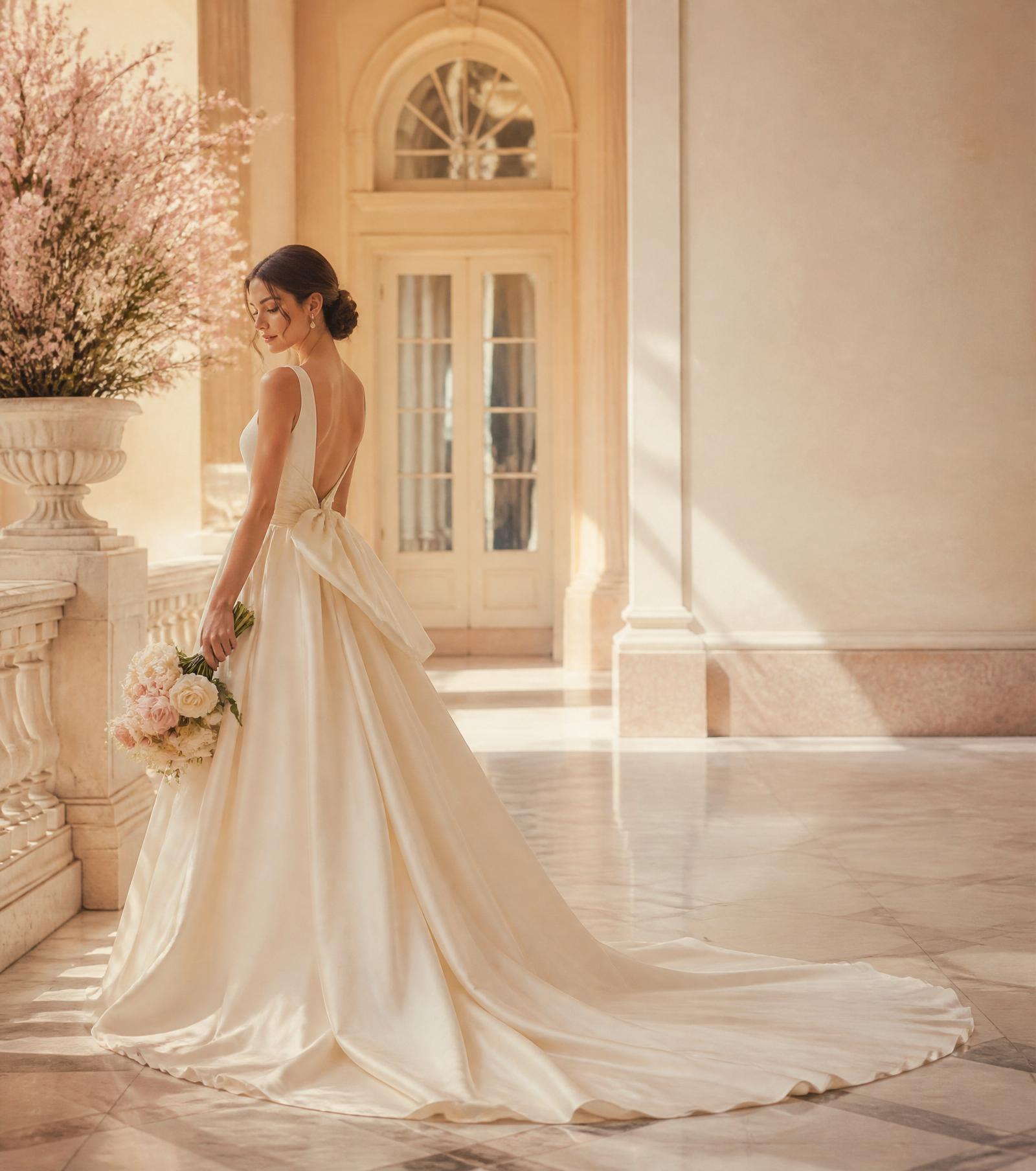 Bride in luxury atrium